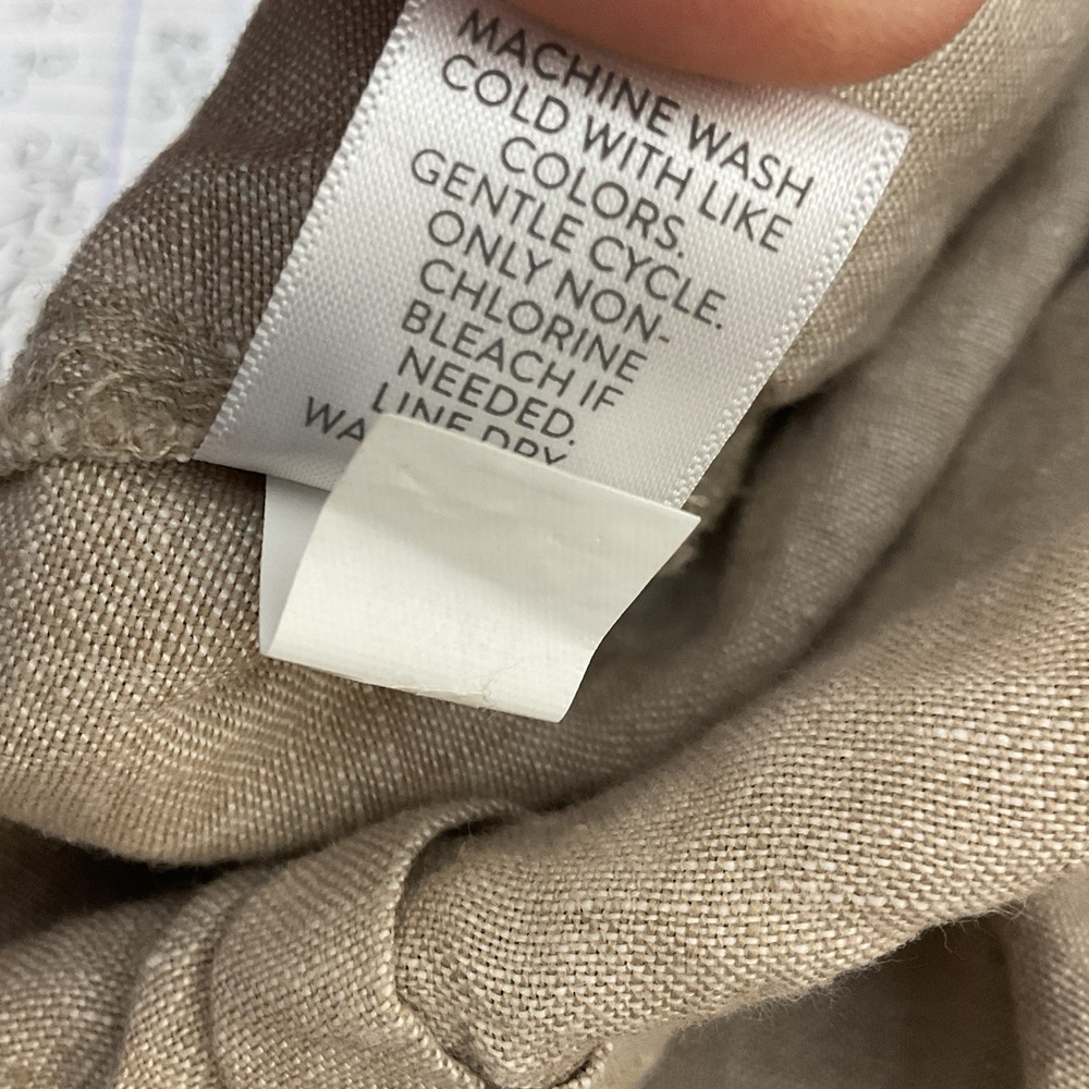 J Jill Love Linen Pants Medium P Wide Leg Light Gray 100% Linen Resort Coastal - Picture 13 of 14